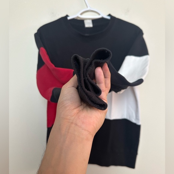 Zyia Colorblock Sweatshirt Women M/L Black Red White Athletic Crewneck Pullover - Picture 6 of 8